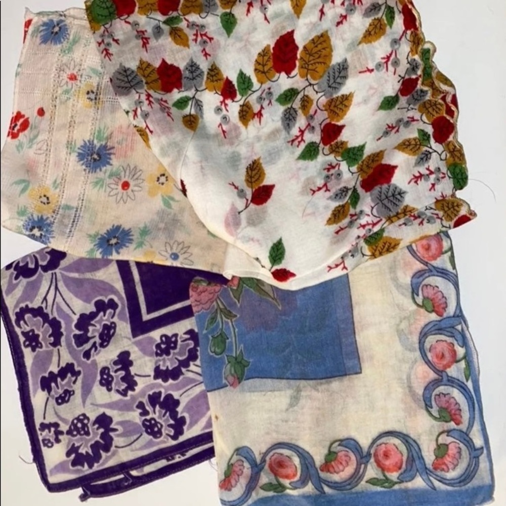 4 Vintage Handkerchiefs